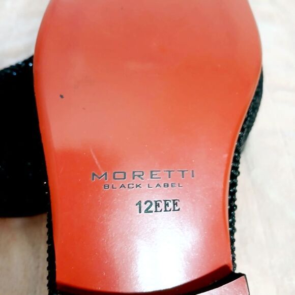 Moretti Black Label Black Textured Slip-On Loafers Size 12EEE - Picture 7 of 7